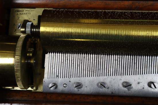 A mid 19th century Nicole Freres 11in. cylinder music box playing six airs